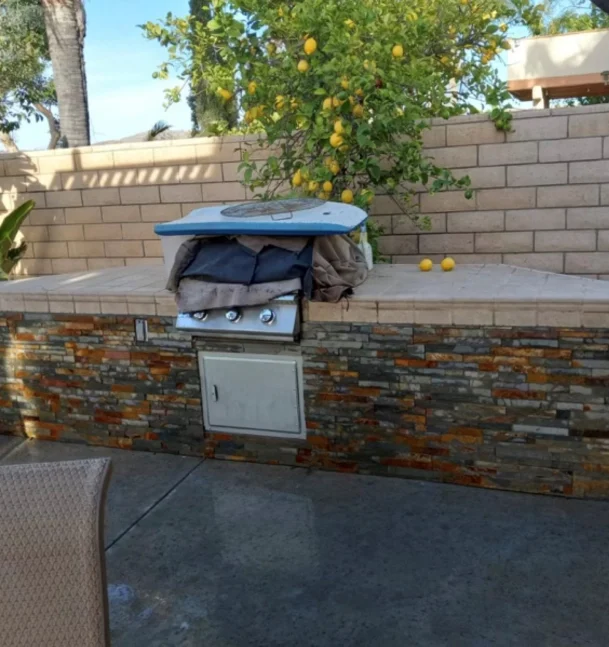 concrete outdoor kitchen